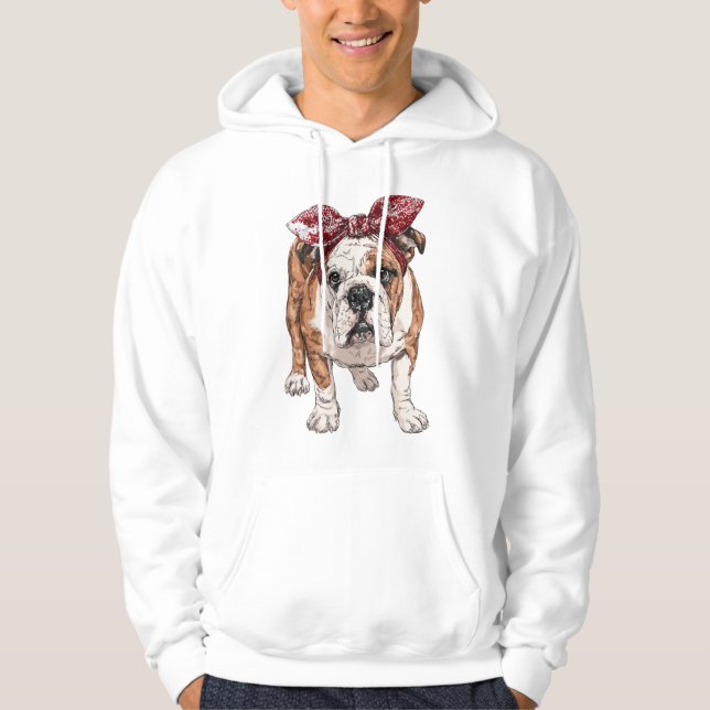 Bulldogs Mascot - Fierce and Fearless Logo für Ath Hoodie (Vorderseite)