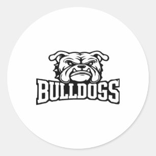 Bulldogs-Maskottchen Zurück zur Schule Teamgeist  Runder Aufkleber