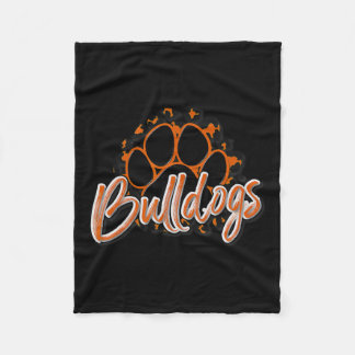 Bulldogs Orange Black Cheetah School Sportfan Te Fleecedecke