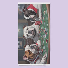 Bulldogs playing poker Serviette de bain