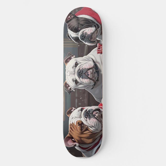 Bulldogs playing poker skateboard (Vorderseite)