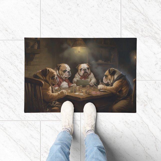 Bulldogs Poker Art Fußmatte (Indoor)