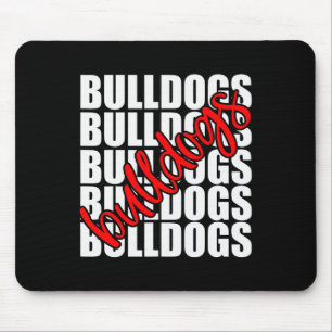 Bulldogs Red School Sports Fan Team Spirit Mousepad