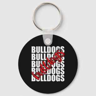 Bulldogs Red School Sports Fan Team Spirit Schlüsselanhänger