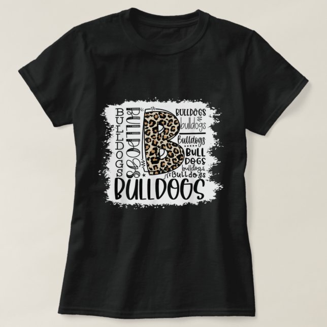 Bulldogs School Sports Fan Team Spirit Mascot Gesc T-Shirt (Design vorne)