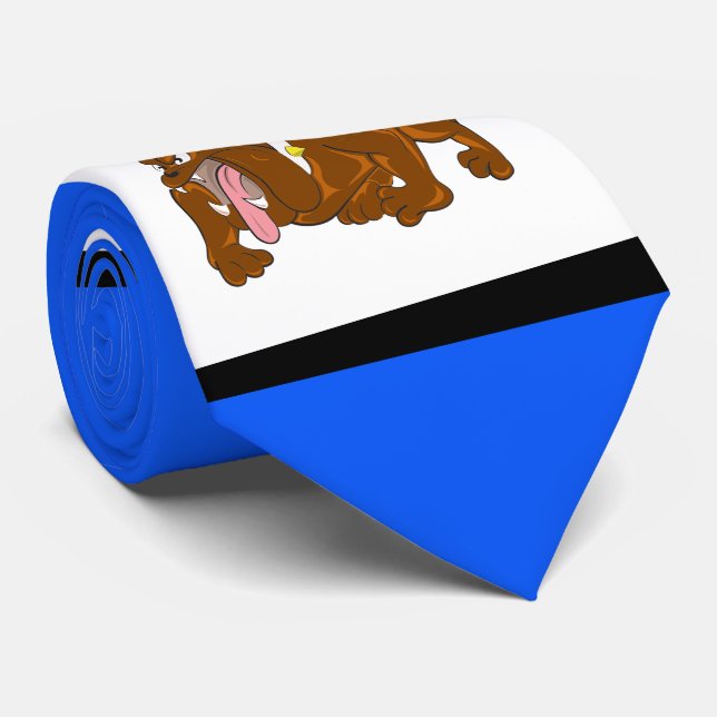 Bulldogs Sports Blue Red White Necktie Krawatte (Gerollt)