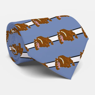 Bulldogs Sportteam Blue White Necktie Krawatte