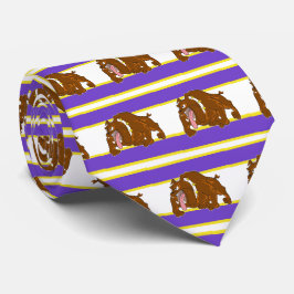 Bulldogs Sportteam Lila White Necktie Krawatte