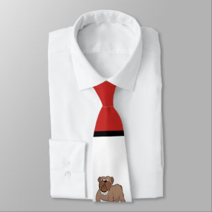Bulldogs Sportteam Maroon White Necktie Krawatte