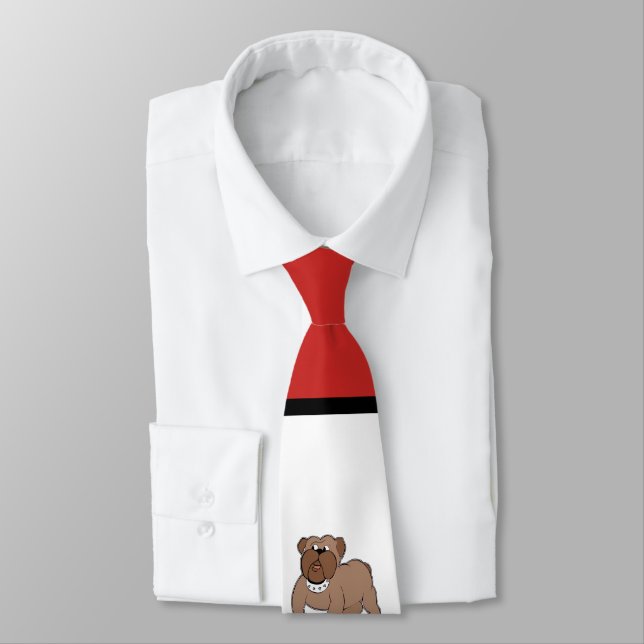 Bulldogs Sportteam Maroon White Necktie Krawatte (Gebunden)