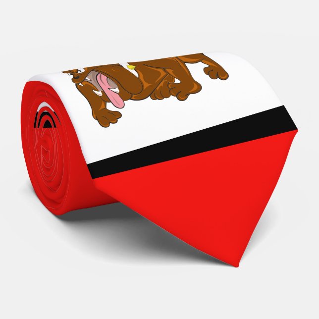 Bulldogs Sportteam Red White Necktie Krawatte (Gerollt)