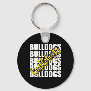 Bulldogs Yellow School Sport Fan Team Spirit Schlüsselanhänger