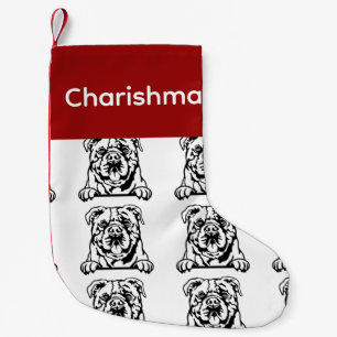 Bulldogsocken auf dem Kontinent Maßgeschneiderte H Kleiner Weihnachtsstrumpf