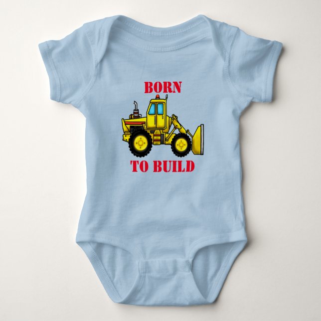 Bulldozer Baby Jersey Bodysuit Strampler (Vorderseite)