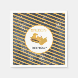 Bulldozer Bauwagen Birthday Boy Serviette