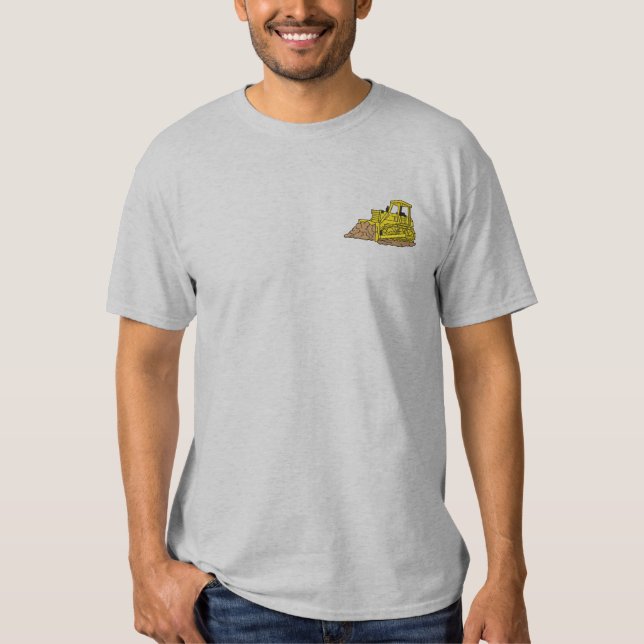Bulldozer Besticktes T-Shirt (Vorderseite)