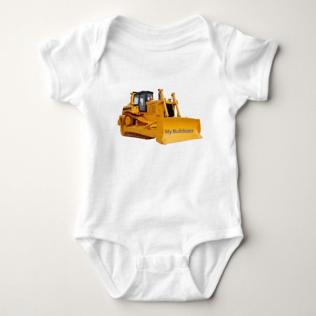 Bulldozer-Bild für Jersey Bodysuit Baby Strampler (Vorderseite)