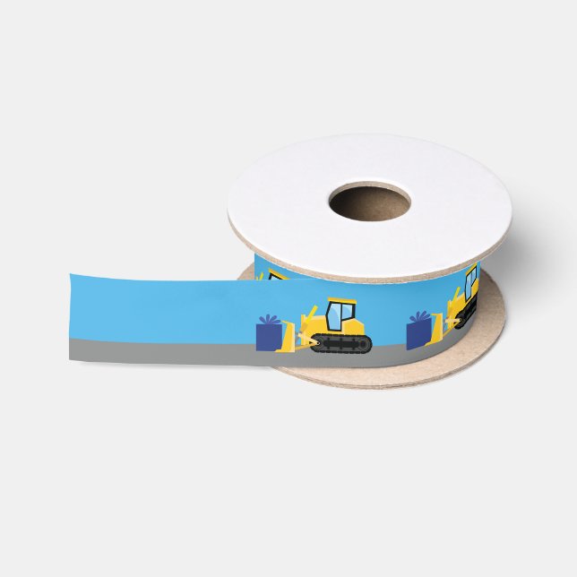 Bulldozer Birthday Party Construction Satinband (Spule)