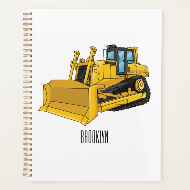 Bulldozer cartoon illustration planer (Vorderseite)