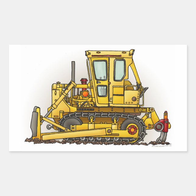 Bulldozer Dozer Rechteckiger Aufkleber (Vorderseite)