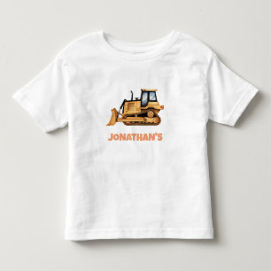 Bulldozer für personalisierte Bezeichnung Kleinkind T-shirt