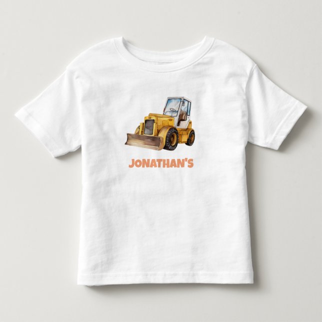 Bulldozer für personalisierte Bezeichnung Kleinkind T-shirt (Vorderseite)