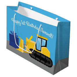Bulldozer Niedlich 1. Geburtstag Party Bau Große Geschenktüte