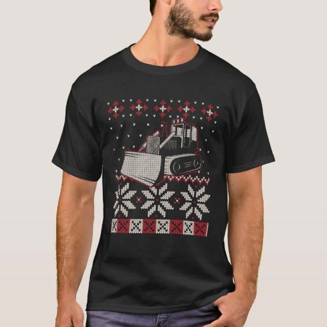 Bulldozer Operator Ugly Christmas Sweater Heavy Eq T-Shirt (Vorderseite)