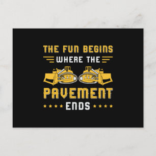 Bulldozer Pavement beendet Bauarbeiter Postkarte