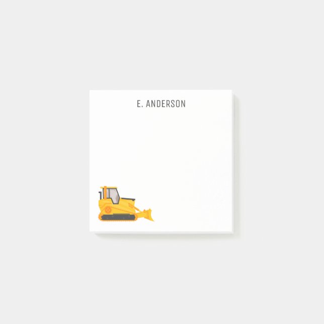 Bulldozer Personalisiert Post-it Klebezettel (Vorderseite)