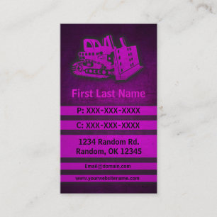 Bulldozer rose grunge cartes de visite personnalis