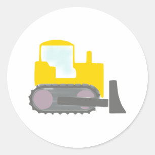 Bulldozer Runder Aufkleber
