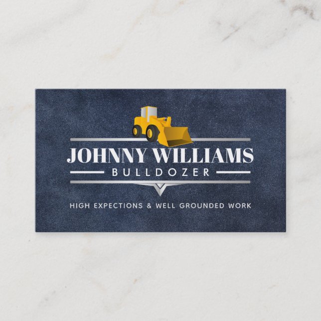 Bulldozer Slogans Business Cards Visitenkarte (Vorderseite)