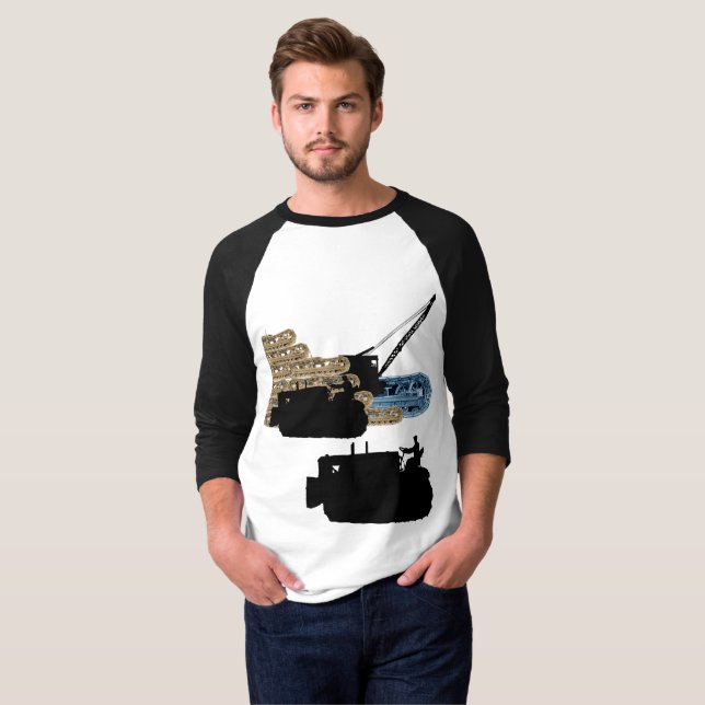 Bulldozer-Tracks für den Bediener eines Krans T-Shirt (Vorne ganz)
