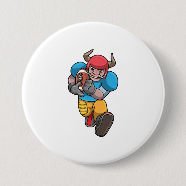 Bulle beim Sport mit Fußball und Helm Button (Vorderseite)