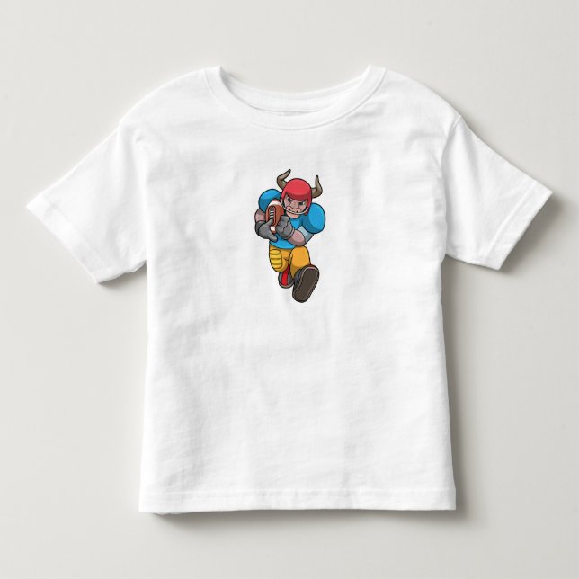Bulle beim Sport mit Fußball und Helm Kleinkind T-shirt (Vorderseite)