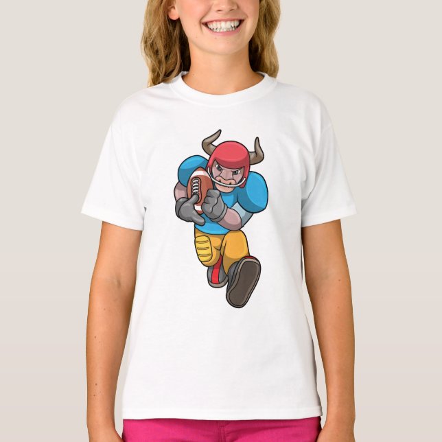 Bulle beim Sport mit Fußball und Helm T-Shirt (Vorderseite)