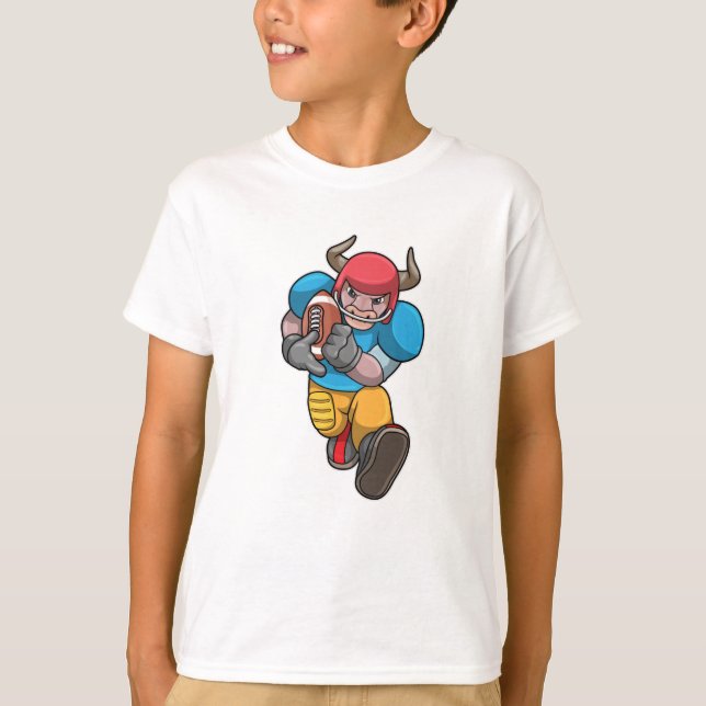 Bulle beim Sport mit Fußball und Helm T-Shirt (Vorderseite)