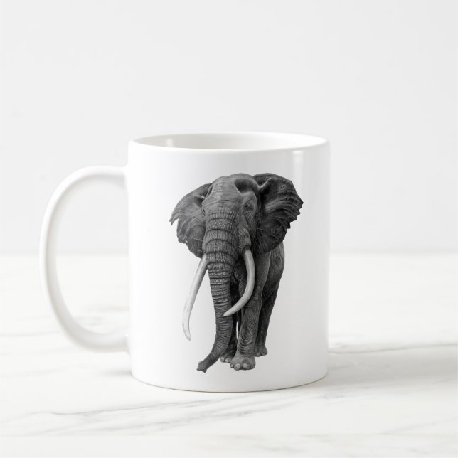 Bulle Elefant - Zeichnend im Stift Kaffeetasse (Links)
