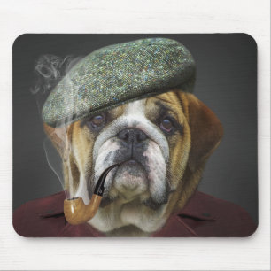 Bulle Hund mit Deckel und Rohr Mousepad