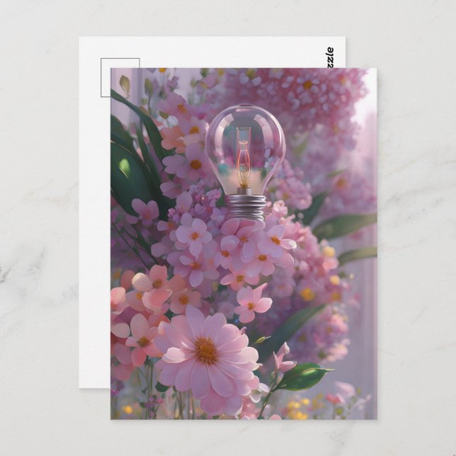 Bulle in Blume, Postüberquerung Postkarte (Vorne/Hinten)