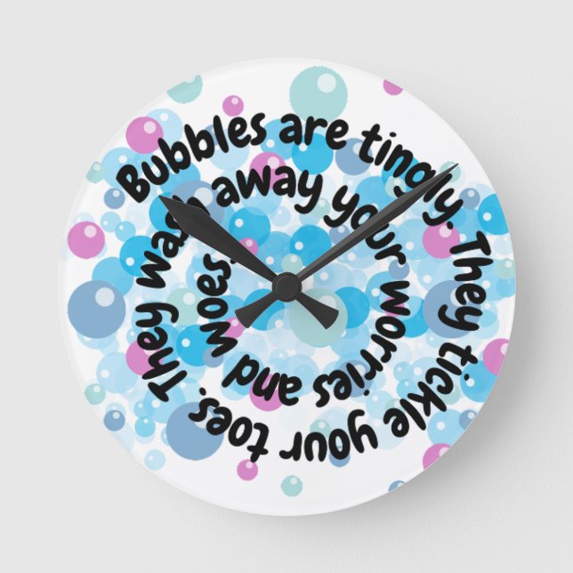 Bulle Poème Mur Horloge Pour Salle De Bain Ou Sall (Recto)