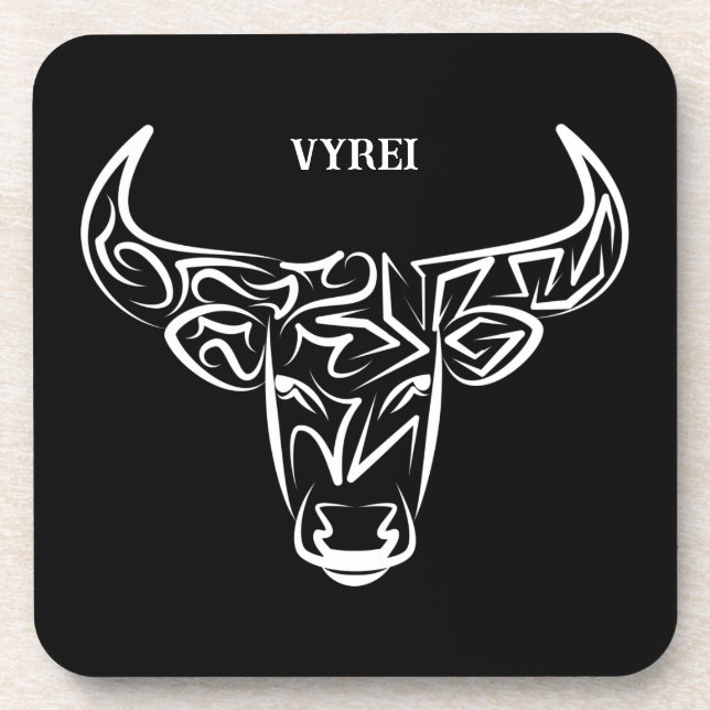 Bulle schwarz-weiß / Ox Getränkeuntersetzer (Vorderseite)