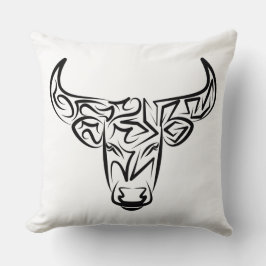 Bulle schwarz-weiß / Ox Kissen