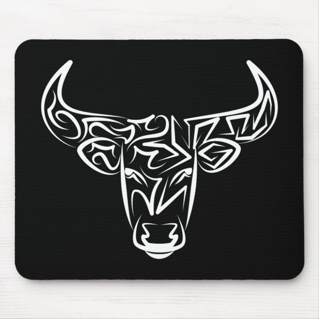 Bulle schwarz-weiß / Ox Mousepad (Vorne)