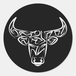 Bulle schwarz-weiß / Ox Runder Aufkleber