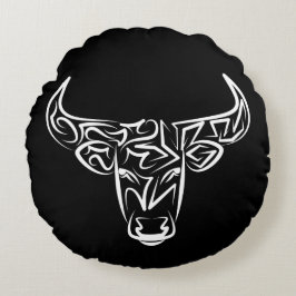 Bulle schwarz-weiß / Ox Rundes Kissen