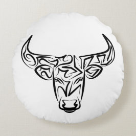 Bulle schwarz-weiß / Ox Rundes Kissen