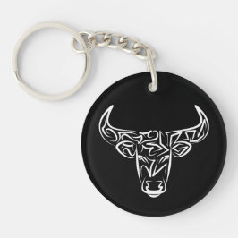 Bulle schwarz-weiß / Ox Schlüsselanhänger