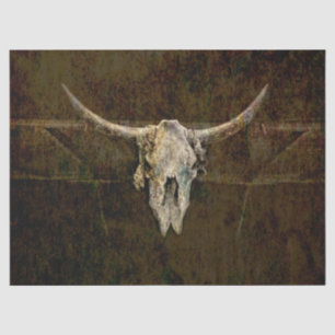 Bulle Skull Western Country Braun Alte Rustikale G Seidenpapier